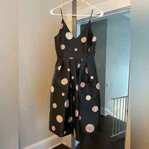 1901 Nordstrom Gold Polka Dot Dress, Size 2